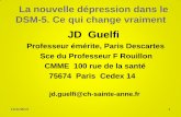 Professeur émérite, Paris Descartes Sce du Professeur F ... nouvelle... · 12/11/2013 1 La nouvelle dépression dans le DSM-5. Ce qui change vraiment JD Guelfi Professeur émérite,