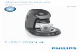 User manual - Philips · Flush the machine in the following way: ... result in different amounts of froth and different froth qualities. For the best result, ...