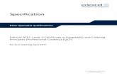 BTEC Specialist qualifications mixed assessment 2010/Standar… · BTEC Specialist qualifications. ... chef, sous chef, chef de partie, commis, ... and responsibilities; importance