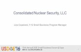 Consolidated Nuclear Security, LLC - Department of Energy · Lockheed Martin Operations Information Technology Supply Chain Management Booz, Allen, Hamilton Transformation Cost Savings