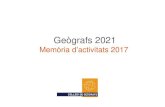 Ppt0000000 [Sólo lectura] · Presentació La memòria anual d’activitats de Delegació del Col·legi de Geògrafs a Catalunya (DCGC) presenta els treballs desenvolupats en coordinacióamb