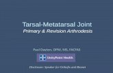 Tarsal-Metatarsal Joint - Des Moines University - Iowa ...€¦ · Tarsal-Metatarsal Joint Primary & Revision Arthrodesis Paul Dayton, DPM, MS, ... MTJ and ankle compensatory ...