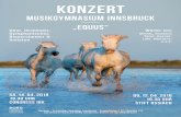 KONZERT - borg-ibk.ac.at · Chor, Orchester, Symphonisches Blasorchester & Solisten Werke von Melillo, Dowland Bizet, Dvorak, Lalo, Whitacre, u.v.a. „Equus“ KONZERT Musikgymnasium