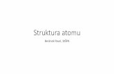 Struktura atomu - 1kspa.files.wordpress.com · Model atomu z antického Řecka •Hmotu nelze dělit do nekonečna, existuje nejmenší a dále nedělitelná částice – atomos