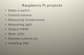 Raspberry)Pi)projects - PBworkshsiaoscu.pbworks.com/w/file/fetch/70337245/2013-projects.pdf · •Raspberry)Pi的GPIO只能接收及送出數位的訊號， 類比訊號就要) 做轉換成數位訊號才能輸入。