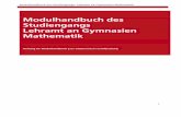 Modulhandbuch des Studiengangs Lehramt an Gymnasien … · K. Jänich: Lineare Algebra G.Fischer: Lineare Algebra P. Halmos: Finite-dimensional vector spaces . 10 Kommentar . Modulhandbuch