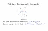 Origin of the spin-orbit interaction - University of Floridamaslov/phz6426/SO.pdf · Origin of the spin-orbit interaction ... Solid State Comm. 73, 233 (1990). " I ... Basics of Semiconductor