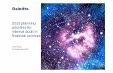 2016 planning priorities for internal audit in financial ... · 2016 planning priorities for internal audit in financial services ... Other topics 11 Contact 20 ... Hot Topics for