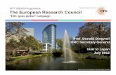 FP7 IDEAS Programme European Research Council … · European Research Council Support for the individual scientist – no networks! Global peer-review No predetermined subjects (bottom-up)
