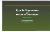 Type Ia Supernovae Distance Indicators · Comparing expansion velocity ( ) with luminosity distance type Ia supernovae (SNe Ia) have provided best measurement of current expansion