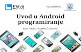 Uvod u android programiranje - Plava tvornica · Način razvijanja aplikacije •Android Studio, Eclipse, Netbeans •Android SDK •Emulator (AVD) •Programski kod (Java) •XML
