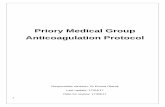 Priory Medical Group Anticoagulation Protocol · Priory Medical Group Anticoagulation Protocol ... of documentation ... lifelong medical record. Prescribing of warfarin including