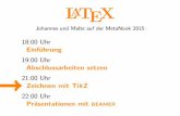 LATEX - mlte.de · LATEX Zeichnenmit TikZ Malte&Johannes ZieleundInhalt Einführung Verwendung Pfade Knoten Graphen Knoten Automaten Bäume Fortgeschrittene Verwendung ...