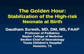 The Golden Hour - ilpqc.org Hour_Suresh.pdf · The Golden Hour: Stabilization of the High-risk Neonate at Birth Gautham Suresh, MD, DM, MS, FAAP Professor of Pediatrics Baylor College