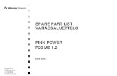 SPARE PART LIST VARAOSALUETTELO FINN-POWER P20 MS 1 · spare part list varaosaluettelo finn-power p20 ms 1.2 date: 061011. ... spare part kits 701514 varaosapaketit electrical components