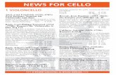 NEWS FOR CELLO - edition-walhall.de · für Violoncello Solo, 2 Violinen, Viola & B. c., heraus-gegeben von Markus Möllenbeck, mit einem Klavieraus- ... NEWS FOR CELLO NEWS FOR CELLO