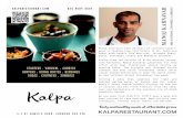 Rasam Soup £2 - Indian restaurant Kalpa offering ... · Rasam Soup £2.50 A tangy, spicy thin soup, pepper, garlic, ginger, asafoetida Sambar Vada £2.50 Crispy Black gran dumpling