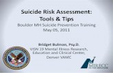 Suicide Risk Assessment: Tools & Tips - mirecc.va.gov · What is suicide risk assessment?\爀屲Is NOT the same as Prediction\爀屲Appreciate the complexity of suicide / multiple