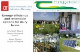 Energy efficiency and renewable options for dairy …energyinagriculture.ie/wp-content/uploads/2017/05/Energy... · Energy efficiency and renewable options for dairy farms ... •
