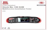 Multifunction Installation Tester · Form of the Test Current: Sine wave form (ac), Pulse wave form (dc) RCD Form: General (G - non-delayed), Selective (S - time-delayed) Initial