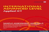 INTERNATIONAL ADVANCED LEVEL - Pearson … · 2018-08-06 · Pearson Edexcel International Advanced Level in Applied ICT ... Edexcel, BTEC and LCCI qualifications are awarded by Pearson,