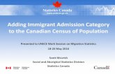 Adding Immigrant Admission Category to the Canadian Census ...€¦Adding Immigrant Admission Category to the Canadian Census of Population. ... Skilled workers ... administrative