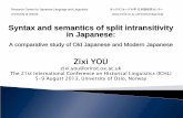 Syntax and semantics of split intransitivity in Japanesevsarpj.orinst.ox.ac.uk/files/You.ICHL2013.pdf · Syntax and semantics of split intransitivity in Japanese: A comparative study