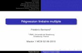 Régression linéaire multiple - irma.math.unistra.frirma.math.unistra.fr/~fbertran/enseignement/Master... · Version matricielle Les calculs ... (forme matricielle) ty^y^ = tyy^