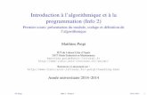Introduction à l’algorithmique et à la programmation ...puigt/LectureNotes/Infob/current/Cours... · Introduction à l’algorithmique et à la programmation (Info 2) Premier