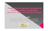 T ht t t th i t t f To what extent the generic structure ...poudat.fr/publications/Poudat_CL2009.pdf · with the total conjugated verbs in the corpus / to the total verb ... Tenses:
