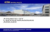 ASUNTO OY LAPPEENRANNAN ARKADI - evalahti.com · Asunto Oy Lappeenrannan Arkadi Asunto Oy Lappeenrannan Arkadi on hissillinen uusi kerrostalo, joka rakennetaan Lappeenrannan keskustaan