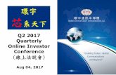 Q2 2017 Quarterly Online Investor Conference 線上法說會 Presentation (online 法说会... · This presentation includes forward-looking statements. ... Revenue Mix % vs Gross