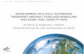 DEVELOPMENT OF A FULLY AUTOMATED TRANSPORT … · dlr.de • folie 1 > dlrk 2017 > m. petsch • fuselage modelling and sizing tool > 06.09.2017 . development of a fully automated