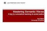 Mastering Semantic Waves - inter-stratal tension · Mastering Semantic Waves A key to cumulative learning & social justice Karl Maton University of Sydney