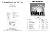 Happy Birthday To You DISCOGRAPHY - lindner … · Happy Birthday To You Brass Band Arr.: Ted Parson Adapt.: Bertrand Moren Stevie Wonder EMR 9059 1 1 3 3 1 3 3 1 2 2 2 2 2 Full Score