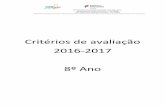 Critérios de avaliação 2016-2017 8º Anoalbufeiraoriental.pt/.../2015/11/Critérios-de-avaliação_8º-Ano.pdf · Critérios específicos da disciplina 8.º ano Oralidade Compreensão