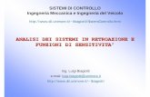 ANALISI DEI SISTEMI IN RETROAZIONE E …lbiagiotti/MaterialeDidattico0809/CA-03-Funz... · Luigi Biagiotti Sistemi di Controllo Sensitività -- 2 Schema di riferimento per il controllo