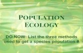 Population Ecology - montville.net · Population Dynamics •Population: •All the individuals of a species that live together in an area •Demography: •The statistical study