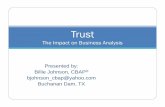 The Impact on Business Analysis - ASPE Training · Trust The Impact on Business Analysis. Agenda 2 ... Trust The Speed of Trust Pages 13 ... AND 13 High Trust Behaviors 16 Credibility