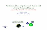 Advice on Choosing Research Topics and Writing Technical ... research... · 10/7/2017 · Advice on Choosing Research Topics and Writing Technical Papers ... –When you land the