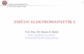 EMÜ241 ELEKTROMANYETİK I. Yrd. Doç Dr. Hasan …hasanbalik.com/doc/ealan.pdf · Electromagnetic Fields (R. V. Buckley, Macmillian Press, ISBN : 0-333-30664-3) 5. The Priciples