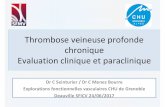 Thrombose veineuse profonde chronique · Thrombose veineuse profonde chronique Evaluation clinique et paraclinique Dr C Seinturier / Dr C Menez Bourre Explorations fonctionnelles