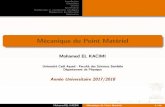 Mécanique du Point Matériel - elkacimi.web.cern.chelkacimi.web.cern.ch/elkacimi/mecapm/chapitre2_17_18.pdf · La cinématique est l’étude du mouvement du point matériel sans