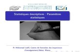 Statistiques descriptives : Paramètres statistiques · 3/30 Statistiques descriptives : Pramètreas statistiques. L'analyse statistique descriptive Exercices Introduction Analyse