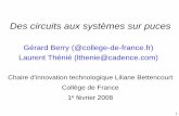Gérard Berry (@college-de-france.fr) Laurent Thénié ... · GET_TOKEN PASS_TOKEN . OK = REQ and GO PASS = not REQ and GO ... • Type et taille de cache ? ... • Comment profiter