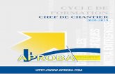 CYCLE DE FORMATION - aproba.com · Aura progressé en gestion de chantier et dans la maîtrise des déboursés de son chantier, Sera formé aux différentes techniques de communication