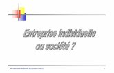 Entreprise individuelle ou société (2004) [Lecture seule] · ¾Pour un entrepreneur individuel les formalités d ... Indemnités journalières Pas d’avantage spécifique ... ¾Au