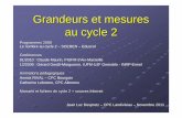 Grandeurs et mesures au cycle 2 - …classeelementaire.free.fr/maths/grandeurs-mesures/C2/grandeurs... · Programmes 2008 Cycle 2 Les élèves apprennent et comparent les unit és