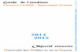 Guide de l’étudiant L3 Licence LLCER - Spécialité …formation.univ-ag.fr/sites/formation.univ-ag.fr/files/Guide Creole... · chaque unité de cours, le volume de travail que