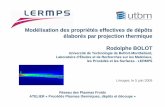 Modélisation des propriétés effectives de dépôts …plasmasfroids.cnrs.fr/IMG/pdf/ModelDepots.pdf · Buts de l’estimation des propriétés: ... Journal of Thermal Spray Technology,